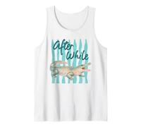 After While Alligator Floral Watercolor Art Tank Top