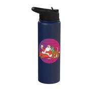 After Work Santa Claus Drinks an After-Work Beer with Rudolf Stainless Steel Insulated Water Bottle
