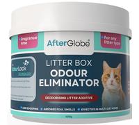 Afterglobe Cat Litter Box Odour Eliminator, Natural Urine Deodoriser, Extends Litter Life and Stops Cat Pee & Poop Smell in Your Home 400g