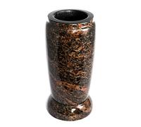 Afterglow Aurora India Stylish Granite Vase, Height 20 cm / Diameter 10 cm, Grave Decoration, Weatherproof, Frost-Proof, Classic Shape, Handmade, Easy To Clean, Removable Plastic Insert, Cemetery Vase