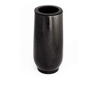 Afterglow Stylish Grave Vase Classic Made of Real Granite Swedish Black Height 20 cm / Diameter 10 cm Grave Ornament Weatherproof Frostproof Granite Vase with Plastic Insert Cemetery Vase
