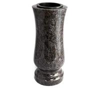 Afterglow Stylish grave vase made of real granite Impala (light) Height 28 cm/Ø 12 cm Grave decoration weatherproof frost-proof granite vase with plastic insert cemetery vase