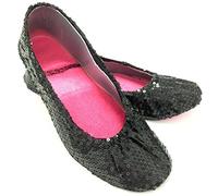 afterheels tiniest, the World's Most Compact Ballerina Ballet fold up roll up Shoes Silver Sparkly Sequin