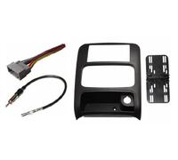 Aftermarket Double Din Radio Installation Dash Kit Bezel + Standard Wire Harness & Antenna Adapter Compatible with Jeep Liberty 2003-2007