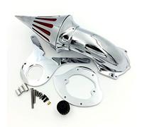 AfterMokit Cone Spike Air Cleaner Intake with Red Filter for Honda Shadow Aero 750 VT750C 2004 and Up VT750CA 2004 and Up Spirit 750 VT750C2 2007 and Up VT750RS 2012-2013 VT750CS 2014 and Up Chrome