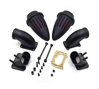 AfterMokit Dual Bullet Air Cleaner Intake with Red Filter for Suzuki Boulevard M109R VZR1800 Intruder M1800R Matte Black