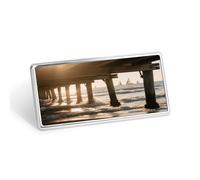 Afternoon at The Beach Stainless Steel Name Plate with Pin,Durable Personalized Name Tags,Name Badge for Business Work Lable Sign 1.4 * 2.8 in