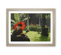Afternoon In The Garden By Charles Curran Classic Painting Framed Print | A3 Oak Framed Wall Art | Ready to Hang | Classic Floral Picture | Living Room Bedroom Lounge Office
