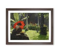 Afternoon In The Garden By Charles Curran Classic Painting Framed Print | A4 Walnut Framed Wall Art | Ready to Hang | Classic Floral Picture | Living Room Bedroom Lounge Office