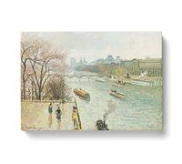 Afternoon Rainy Weather By Camille Pissarro Classic Painting Canvas Wall Art Print Ready to Hang, Framed Picture for Living Room Bedroom Home Office Décor, 60x40 cm (24x16 Inch)
