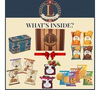 Afternoon Tea and Biscuits Gift Set - Traditional English Tea Gift Set & Afternoon Tea Hamper for 2 - With Individually Wrapped Biscuits, Gourmet Jam & Raspberry Preserves