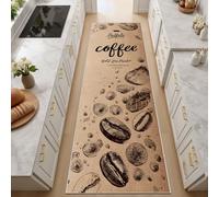 Afternoon Tea Coffee Beans Rug Runners for Hallways 60x210 cm Door Runner Mat Indoor Hall Runners Non Slip Washable Rugs Painted Coffee Beans Carpet Runner Rug for Bedroom Kitchen Mat