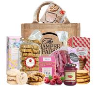 Afternoon Tea Food Hamper Pink Gift with Artisan Biscuits, Tea, Jam & Meringue - Gifts for Mum, Women, Grandma, New Mum, Anniversary, Teachers, and Thank You by The Hamper Fairy
