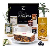 Afternoon Tea Gift Set Cake Hamper - Hattie’s Gifts English Tea & Iced Fruit Cake with Shortbread & Jams - Valentines Day Hamper & Gourmet Food Giftts for Women and Men