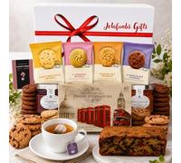 Afternoon Tea Gift Set - London Bus View, Jam, Fruit Cake & Multipack Biscuits Individually Wrapped Treat Customers, Guests, Visitor, British Biscuits Gift Set Hampers Food Gifts (Tea Hamper 5)