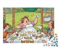 Afternoon Tea Gone Wrong Wooden Jigsaw Puzzle Waterproof 1000 Piece Puzzles for Adults Colourful Home Decoration