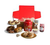 Afternoon Tea Hamper | British Gift Hamper | Sweat & Savoury Treats | Includes Scones, Clotted Cream, Strawberry Jam, Biscuits, Teabags, Dundee Cake, Tea Caddy, Fudge, Plum Bread & Butter | Food Gifts