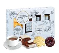 Afternoon Tea Hamper - Christmas Tea Gift Set For Men Women With Brandy Fruit Cake - Jam Preserve - 40 Tea Bags and Shortbread Biscuit - Couples Hamper