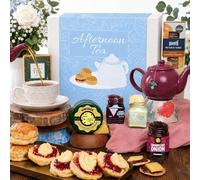 Afternoon Tea Hamper For 2 Gift Set | Cream Tea & Cheese Gift Box | Includes Scones, Clotted Cream, Strawberry Jam, Tea, Vintage Cheddar, Crackers & Chutney | Luxury Treats For Her & Couples