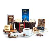 Afternoon Tea Hamper for 2 with Sweet Treats - All Butter Shortbread, Milk Chocolate, White Chocolate Praline, Caramel Flapjack & Tea - Thank You, Birthday Gift Hamper For Her Or Him - by Hay Hampers