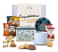 Afternoon Tea Hamper Gift - Hattie's Gifts Tea and Biscuits Gift Set with Luxury Fudge | Congratulations Gift Sleeve