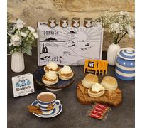 Afternoon Tea Hamper Gift Set - 4 Person Deluxe Salted Caramel Cream Tea Hamper - Fresh Scones, Tea, Jam, Cornish Biscuts & Roddas Clotted Cream, Elegant Packaging Gift