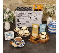 Afternoon Tea Hamper Gift Set for 4 - Blackberry Cream Tea Hamper Includes Cornish Fresh Buttery Scones, Cornish Teabags, Boddingtons Blackberry Jam, & Luxury Cornish Biscuits - Gift Hamper Set