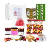 Afternoon Tea Hamper Gift Set - Includes Shortbread Biscuits Gift, Traditional Afternoon Tea Bags, Strawberry Jam, Raspberry Jam, Ginger Preserve And Chocolate Hearts - Mothers Day Birthday