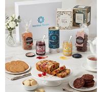 Afternoon Tea Hamper Gift Set - Luxury Tea & Biscuits Food Gift Box for Women & Couples, Birthday, Valentines and Thank You Treat with Shortbread, Ginger Thins, Fruit Cake, Strawberry Jam & Lemon Curd