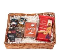 Afternoon Tea Hamper Gift Set - New English Teas, Shortbread, 2x Jam Preserves and Pudding - Gift Hamper Basket for Women & Men, Valentines Gifts for Her & Him