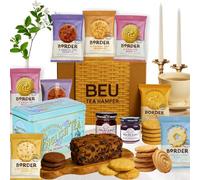 Afternoon Tea Hamper Gift Set - Premium 40 Teabags, Fruitcake, 2x Jam and 8x 2 Pack Border Biscuits Hamper for Women & Men - Ideal Birthday Hampers, New Home or Thank You Gift