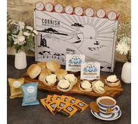 Afternoon Tea Hamper Gift Set - The XXL Cream Tea Hamper for 8 People Fresh Scones, Tea, Jam, Cornish Biscuts & Roddas Clotted Cream, Elegant Packaging Gift