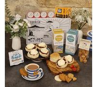 Afternoon Tea Hamper Gifts - Indulgent Cream Tea Hamper for 4 Fresh Scones, Tea, Jam, Cornish Biscuts & Roddas Clotted Cream, Elegant Packaging Gift