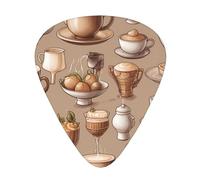 Afternoon Tea Party Wzywhj Prints Abs Guitar Picks 12 Piece, Easy Grip Uke Picks For Your Bass, Ukulele, Acoustic Or Electric Guitar