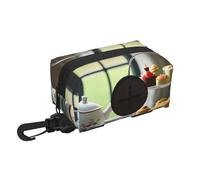 Afternoon Tea print Dog Poop Bag Holder for Leash Doggie Waste Bag Dispenser Soft Fabric Puppy Potty Carrier