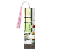 Afternoon Tea Print Wooden Bookmarks Beautiful Notebook Accessories for Men Women Book Lovers
