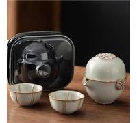Afternoon Tea Set 1pc Creative Travel Tea Set 130ML One Pot Three Cups Quick Guest Kung Fu Outdoor Portable Ceramic Household Items Teapot Cup Tea Sets(A)