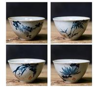 Afternoon Tea Set 4 Style/lot Teaware for Tea Ceremony Plum Coffee Mugs Orchid Teacup Hand Painted Chinese Painting Wine Cups Cup Set Tea Sets