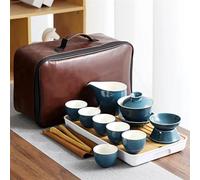 Afternoon Tea Set 6 Cups Chinese Kung Fu Tea Set Travel Ceramic Portable Teapot Porcelain Teaset Tool Tea Sets(A)