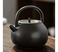 Afternoon Tea Set 720ML/1000ML Ceramic Boiling Teapot Household Filter Black Lifting Beam Kettle Tea Set Accessories Tea Sets(1000ml Black)
