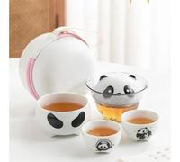Afternoon Tea Set Art Glass Travel Tea Set 1 Pot 3 Cups Outdoor Portable Bag Boutique Camping Kung Fu Tea Sets