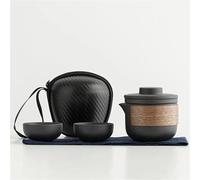 Afternoon Tea Set Ceramic Kung Fu Tea Set with Travel Bag Teaware Porcelain Pot and Cup Chinese Portable One Teapot and Four Cups Tea Sets(B)