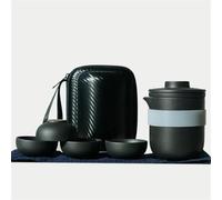 Afternoon Tea Set Ceramic Kung Fu Tea Set with Travel Bag Teaware Porcelain Pot and Cup Chinese Portable One Teapot and Four Cups Tea Sets(C)