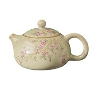 Afternoon Tea Set Chinese Kettle Ru Kiln Ceramic Open Teapot Peach Blossom Yellow Tea Ceremony Set Milk Oolong Type Tea Sets