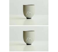 Afternoon Tea Set Chinese Kung Fu Tea Set 60ml 2pc/Set Hand Painted Sea Wave Ceramic Cup Handmade Pile Carved Master Small Bowl Mugs Tea Sets