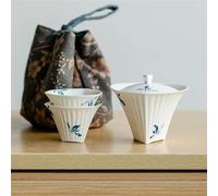 Afternoon Tea Set Chinese Tea Infuser Portable Bag Ceremony Travel Set Pure Hand Painted Butterfly Orchid Ceramics Pot and Cup Tea Sets