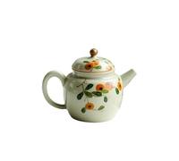 Afternoon Tea Set Chinese Tea Making Kettle with Filter Hole Kung Fu Teaware Pure Hand-Painted Persimmon Ceramic Sketch Pot Single Small 90ml Tea Sets