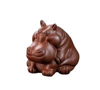 Afternoon Tea Set Chinese Tea Set Purple Clay Handmade Pet Hippo Statue Lucky Figurine Ornaments Sculpture Crafts Tea Sets