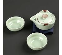 Afternoon Tea Set Double Porcelain Tea Set Home Decoration Accessories Portable Travel Cup Teapot Modern Pale Green Ceramic Teaware Sets Tea Sets(A)