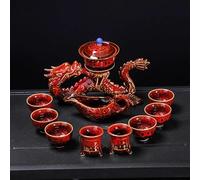 Afternoon Tea Set for Holiday Kung Fu Teaset Chinese Dragon Automatic Tea Set Bone China Teapot and Cup Travel Tea Sets(A)